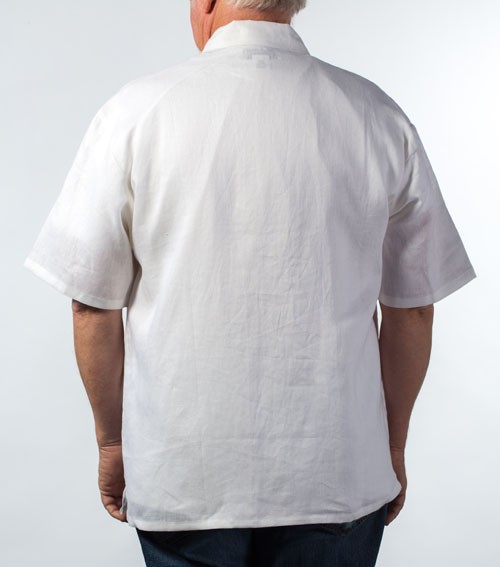 Short Sleeve Palm Embroidered Linen Cabana Shirt | The Guayabera Shirt ...