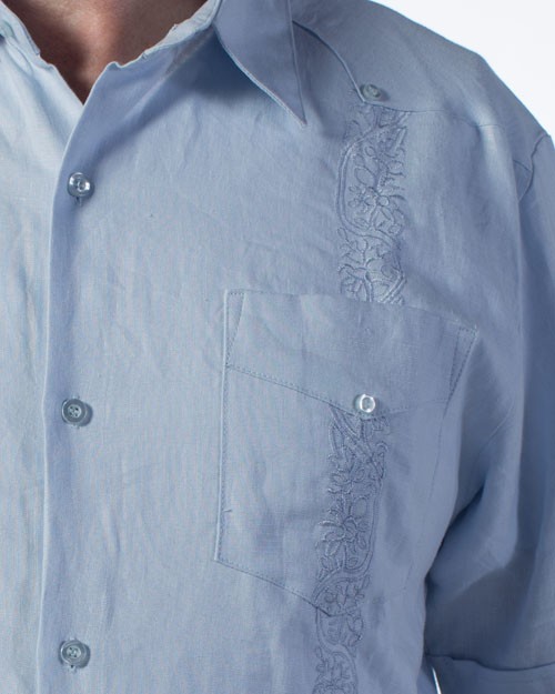 Short Sleeve Linen Guayabera - Vine - Guayabera | The Guayabera Shirt Store