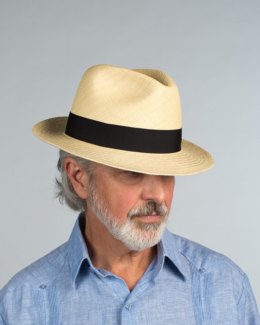 Snap brim panama hat